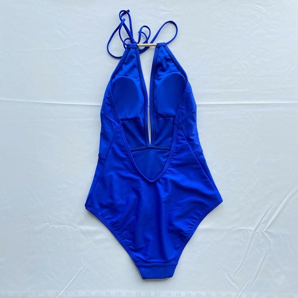 Ted Baker Womens Halter One Piece Swimsuit Bright Blue M Medium Size 3 - Picture 4 of 6